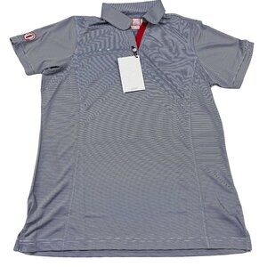 Oobe Shirt Women's L Gray Polo Chick Fil A Uniform Striped Hydrochill Work NWT